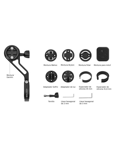 ▷ TTA PARA GPS Soporte de vástago y luz delantera OLIGHT | Soul Natura - Imagen 5
