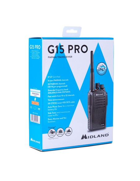 ▷ G15 PRO 32 CANALES PMR446 Walkie talkie MIDLAND | Soul Natura - Imagen 2