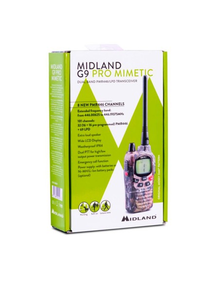 ▷ G9 PRO MIMETIC BIBANBA PMR446/LPD Walkie talkie MIDLAND | Soul Natura - Imagen 2