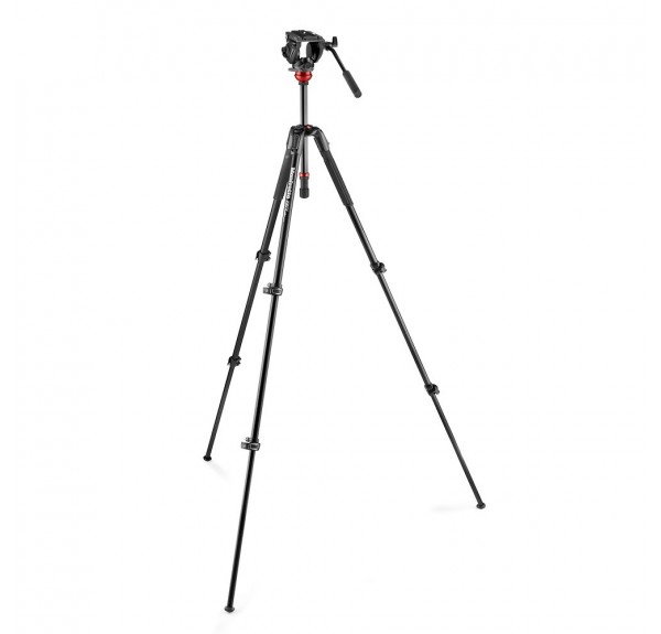 KIT VIDEO CON TRÍPODE DE ALUMINIO 190X Y RÓTULA FLUIDA 500 - Imagen 1