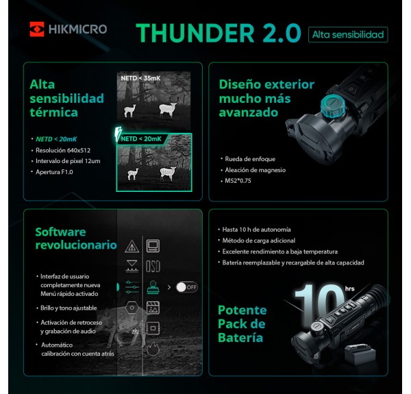 ▷ THUNDER TH35P 2.0 VISOR TÉRMICO HIKMICRO | Soul Natura - Imagen 3