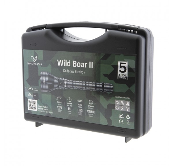 WILD BOAR II KIT LINTERNA 1350 LUM BAT VISION - Imagen 5