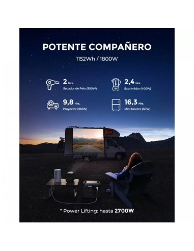▷ Estación de energía portátil AC180 Bluetti 1800W 1152Wh| Soul Natura - Imagen 2